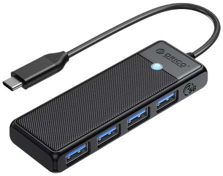 Разветвитель Orico PAPW4A-C3-015-BK-EP с 4xUSB-A 3.0, 5 Гбит/с, подключение через USB-C, кабель 0,15м