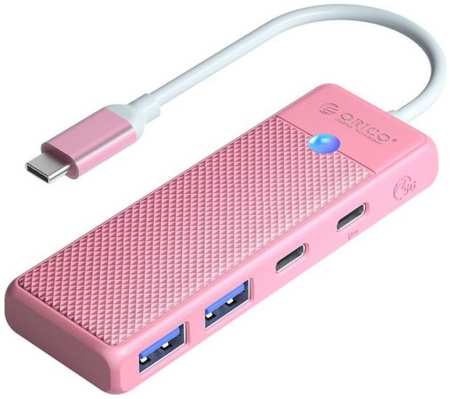 Разветвитель Orico PAPW2AC-C3-015-PK-EP с 2xUSB-A 3.0, 1xUSB-C 3.0, 1xPD 100Вт, 5 Гбит/с, подключение через USB-C, кабель 0,15м, розовый 9698417491
