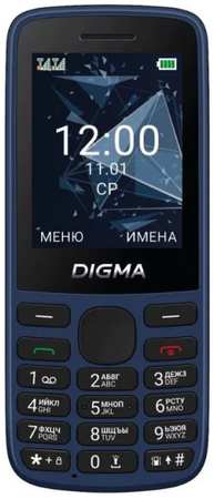 Мобильный телефон Digma A243 1888906 Linx 32Mb 32Mb синий моноблок 2Sim 2.4″ 240x320 GSM900/1800 GSM1900 9698417753