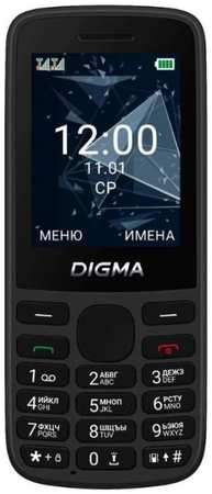 Мобильный телефон Digma A243 1888900 Linx 32Mb 32Mb черный моноблок 2Sim 2.4″ 240x320 GSM900/1800 GSM1900 9698417759