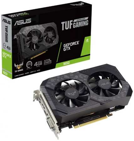 Видеокарта PCI-E ASUS GeForce GTX 1650 TUF Gaming (TUF-GTX1650-4GD6-P-V2-GAMING) 4GB GDDR6 128bit 12nm 1410/12000MHz HDMI/DVI/DP