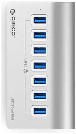Концентратор Orico M3U7-05-SV-BP 7xUSB-A 3.2 Gen1, вход USB-C 3.2 Gen1, серебристый 9698417881