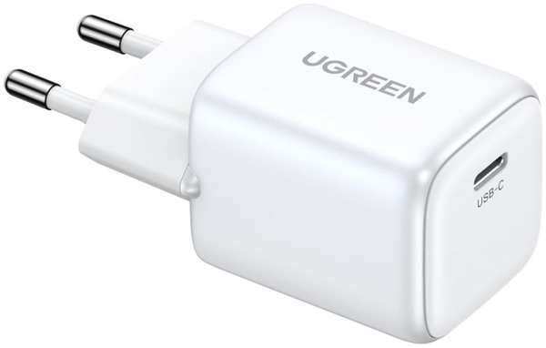 Зарядное устройство сетевое UGREEN CD319 Nexode Mini USB-C 30W PD GaN Fast Charger EU. Цвет: белый 9698418685