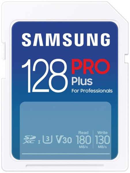 Карта памяти 128GB Samsung MB-SD128S/EU PRO Plus, SDXC, Class 10, A2, V30, UHS-I (U3), 130/180MB/s 9698418775