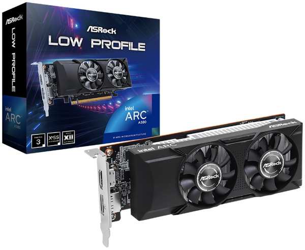 Видеокарта PCI-E ASRock Arc A380 (A380 LP 6G) 6GB GDDR6 96bit 6nm 2000/15500MHz HDMI/DP RTL