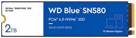 Накопитель SSD M.2 2280 Western Digital WDS200T3B0E WD Blue SN580 2TB PCIe 3.0 x4 NVMe 3D TLC 4150/4150MB/s IOPS 600K/750K MTBF 1.5M 900TBW 9698419217