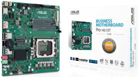 Материнская плата mini-ITX ASUS PRO H610T-CSM (LGA1700, H610, 2*DDR5 (5600), 2*SATA 6G, M.2, Glan, HDMI, DP, 2*USB 3.2, 2*USB 2.0)