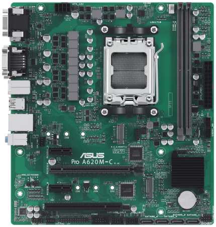 Материнская плата mATX ASUS PRO A620M-C-CSM (AM5, AMD A620, 2*DDR5 (8000), 4*SATA 6G RAID, 2*M.2, 3*PCIE, Glan, VGA, DVI-D, HDMI, DP, USB Type-C, 2*US 9698419694