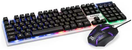Комплект Exegate Standard Combo MK140 EX295301RUS с подсветкой (клавиатура влагозащищенная 104кл. + мышь оптическая 1000dpi, 3 кнопки и колесо прокру
