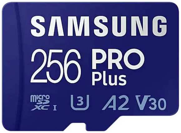 Карта памяти SDXC 256GB Samsung MB-SD256S/EU PRO Plus Class 10, A2, V30, UHS-I (U3), W 130 МБ/с, R 180 МБ/с 9698421119