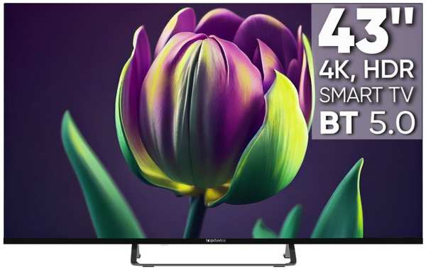 Телевизор TopDevice TDTV43CS06U_BK Frameless UHD ready/T2/S2/CI+/Dolby/AAC/Android 11 Smart (1/16Gb)/black, BT, 2 пульта 9698421883