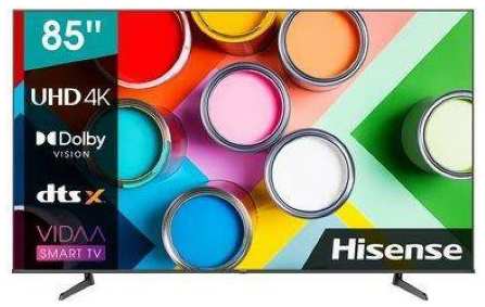 Телевизор Hisense 85A6BG Ultra HD, Smart TV (ОС VIDAA U5), WiFi, PCI 2000, DVB-T2/T/C/S2/S, 2х15W, CI+(1.4), 3хHDMI, 2хUSB, Black 9698422536