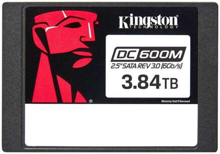 Накопитель SSD 2.5'' Kingston SEDC600M/3840G DC600M 3.84TB SATA 6Gb/s 3D TLC 560/530MB/s IOPS 94K/59K TBW 7008 DWPD 1 9698423212