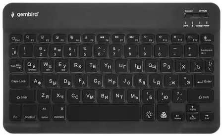 Клавиатура беспроводная Gembird KBW-4N 78кл., ножнич., BT 5.0, подсв. 7 цв., Type C, 500мАч, черная