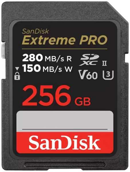 Карта памяти SDXC 256GB SanDisk SDSDXEP-256G-GN4IN Extreme PRO, 280/150MB/s, V60, C10, UHS-II