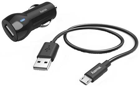 Зарядное устройство автомобильное HAMA H-183246 00183246 2.4A USB универсальное черный 9698424451
