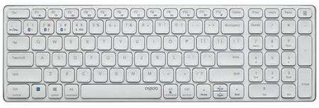 Клавиатура беспроводная Rapoo E9700M белая USB BT/Radio slim Multimedia для ноутбука (14516)