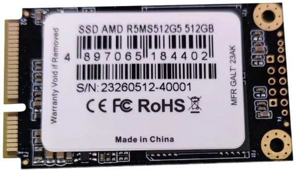 Накопитель SSD mSATA AMD R5MS512G5 Radeon R5 512GB SATA 6Gb/s 3D TLC 553/480MB/s IOPS 81K/57K 9698424704