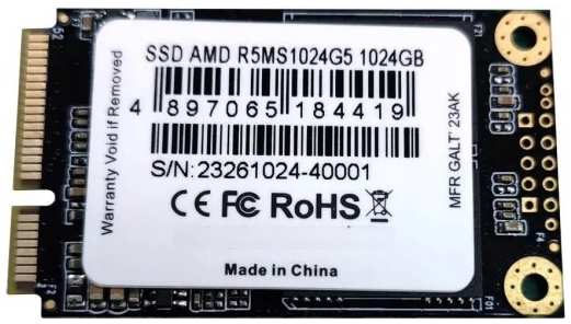 Накопитель SSD mSATA AMD R5MS1024G5 Radeon R5 1TB SATA 6Gb/s 3D TLC 552/391MB/s IOPS 84K/58K 9698424719