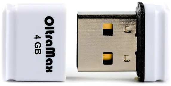 Накопитель USB 2.0 4GB OltraMax OM004GB-mini-50-W 50 белый 9698424850