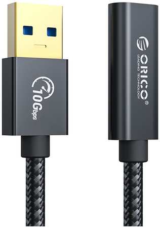 Кабель интерфейсный Orico ORICO-ACF31-03-BK-BP USB-A 3.1 Gen2(m)/USB-C(f), 10 Гбит/с, 60 Вт, 0,3 м, черный 9698425770