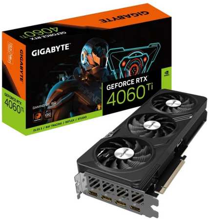 Видеокарта PCI-E GIGABYTE GeForce RTX 4060 Ti GAMING OC (GV-N406TGAMING OC-16GD) 16GB GDDR6 128bit 5nm 2310/18000MHz 2*HDMI/2*DP 9698426411