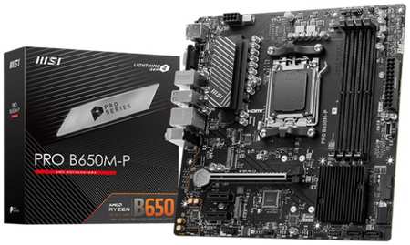 Материнская плата mATX MSI PRO B650M-P (AM5, AMD B650, 4*DDR5 (7200), 4*SATA 6G RAID, 2*M.2, 3*PCIE, 2.5Glan, VGA, DP, HDMI, 4*USB 3.2, 4*USB 2.0) 9698428168