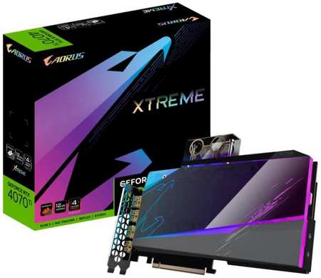 Видеокарта PCI-E GIGABYTE GeForce RTX 4070 Ti XTREME (GV-N407TAORUSX WB-12GD) 12GB GDDR6X 192bit 5nm 2310/21000MHz HDMI/3*DP