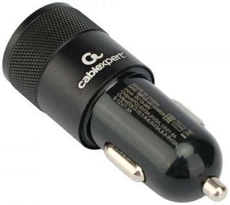 Зарядное устройство автомобильное Cablexpert MP3A-UC-CAR24 38Вт, QC3.0/PD, 2 порта: USB и Type-C
