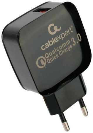 Зарядное устройство сетевое Cablexpert MP3A-PC-41 18Вт, 3А, QC3.0, 1 порт USB, черный, пакет 9698429859
