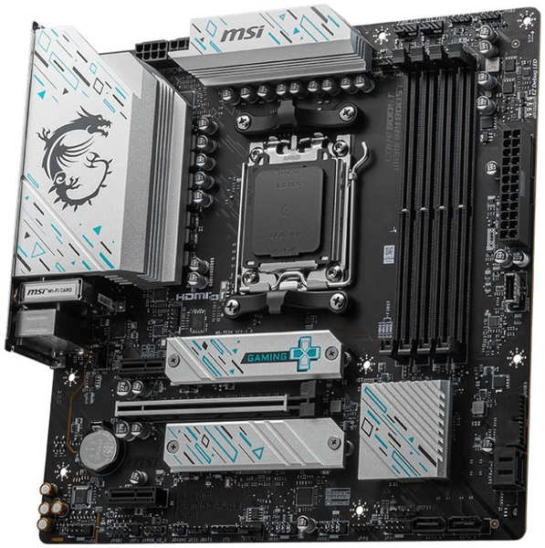 Материнская плата mATX MSI B650M GAMING PLUS WIFI (AM5, AMD B650, 4*DDR5(7200), 4*SATA 6G RAID, 2*M.2, 3*PCIe, 2,5Glan, HDMI, DP, WiFi, BT, 4*USB 2.0