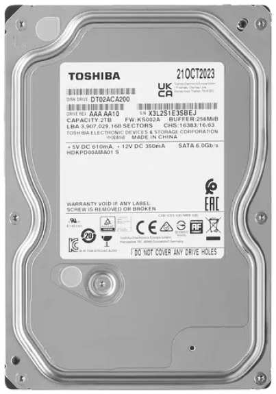 Жесткий диск 2TB SATA 6Gb/s Toshiba DT02ACA200 DT02 3.5″ 7200rpm 256MB 9698433374