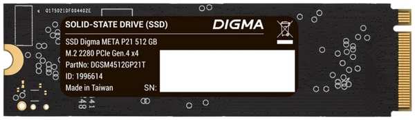 Накопитель SSD M.2 2280 Digma DGSM4512GP21T 4*PCIe 4.0 Meta P21 9698435000