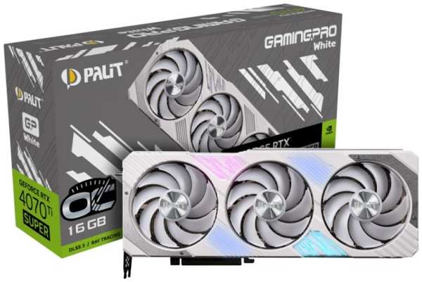 Видеокарта PCI-E Palit GeForce RTX 4070 Ti SUPER GamingPro OC (NED47TST19T2-1043W) 16GB GDDR6X 256bit 5nm 2340/21000MHz HDMI/3*DP