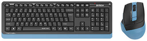 Клавиатура и мышь Wireless A4Tech Fstyler FGS1035Q клав: черная/синяя мышь: черная/синяя USB Multimedia (1931380) 9698435519