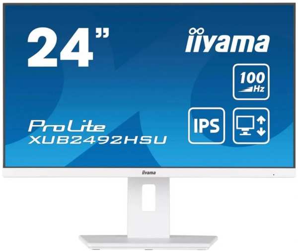 Монитор 23,8″ Iiyama XUB2492HSU-W6 ProLite белый IPS LED 0.4ms 16:9 HDMI M/M матовая HAS Piv 250cd 178гр/178гр 1920x1080 100Hz DP FHD USB 9698439092