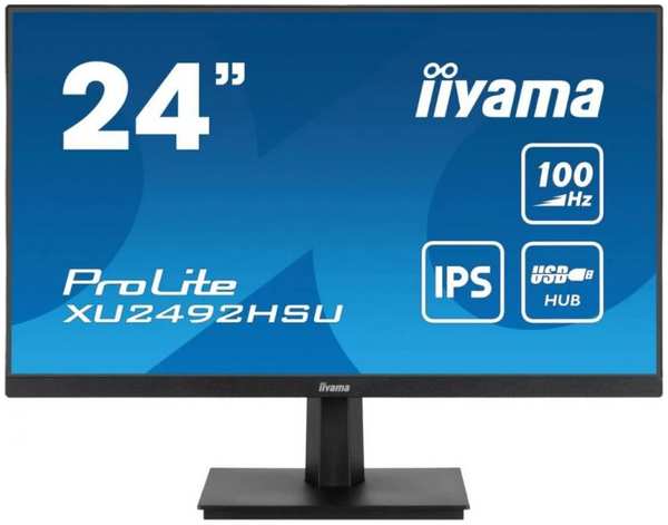 Монитор 23,8″ Iiyama XU2492HSU-B6 ProLite IPS LED 0.4ms 16:9 HDMI M/M матовая 1300:1 250cd 178гр/178гр 1920x1080 115Hz DP FHD USB
