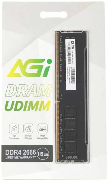 Модуль памяти DDR4 16GB AGI AGI266616UD138 2666MHz UD138 RTL PC4-21300 DIMM 288-pin 1.2В Ret 9698439347