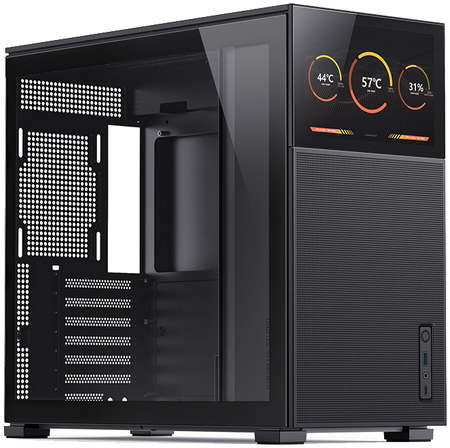 Корпус ATX JONSBO D41 MESH SC Black черный, без БП, окно из закаленного стекла, 8” Color TFT-LCD screen, USB-C, USB3.0, audio 9698440216