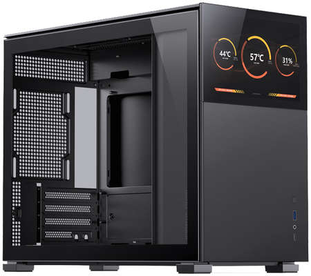 Корпус mATX JONSBO D31 STD SC Black черный, без БП, окно из закаленного стекла, 8” Color TFT-LCD screen, USB-C, USB3.0, audio 9698440223