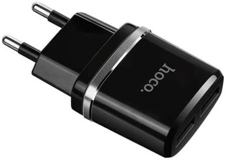Зарядное устройство сетевое Hoco C12 6957531063094 2*USB, 2.4А, черный 9698442334