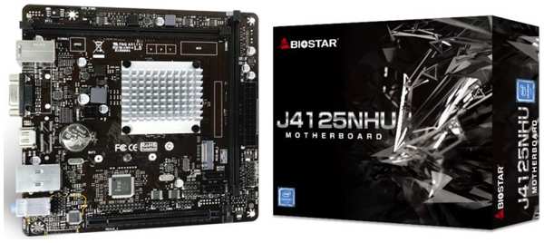 Материнская плата mini-ITX Biostar J4125NHU (J4125, 2*DDR4 (2400), 2*SATA 6G, M.2, PCIE, Glan, HDMI, VGA, 2*USB 3.1, 2*USB 2.0) RTL