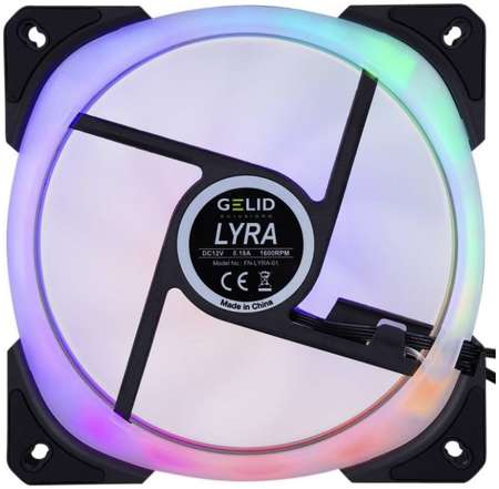 Вентилятор для корпуса GELID LYRA ARGB 140х140х25 мм, 750-1600 об/мин, 70CFM, 35 дБА, 4-Pin PWM + 3-Pin ARGB 9698442655