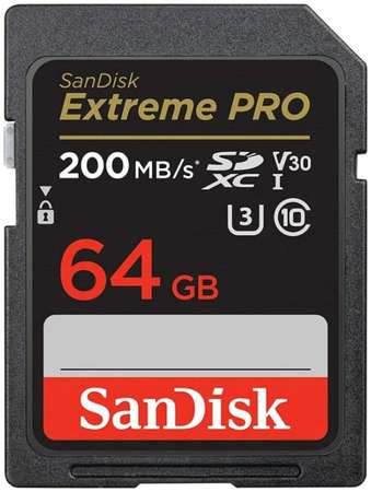Карта памяти SDXC 64GB SanDisk Extreme PRO SDSDXXU-064G-GN4IN Memory Card 200MB/s