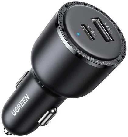 Зарядное устройство автомобильное UGREEN CD239 90645 USB Type-C, USB Type-А, 63W, цвет: