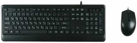 Клавиатура и мышь Foxline MK120 104 кл, 1.4м, 3 кн, DPI 1600, 1.4м, черные 9698444137