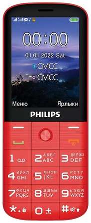 Мобильный телефон Philips Xenium E227 867000184494 красный, моноблок 2Sim 2.8″ 240x320 32Mb 0.3Mpix GSM900/1800 FM microSD 9698444172
