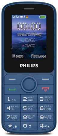 Мобильный телефон Philips Xenium E2101 синий, моноблок 2Sim 1.77″ 128x160 Thread-X GSM900/1800 MP3 FM microSD max32Gb 9698444177
