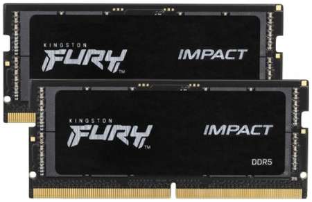 Модуль памяти SODIMM DDR5 64GB (2*32GB) Kingston FURY KF556S40IBK2-64 Impact black 5600MHz CL40 2RX8 1.1V 16Gbit retail 9698444624