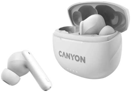 Наушники беспроводные Canyon TWS-8 Bluetooth: 5.3, 20-20 кГц, 32 ОМ, 2*40 мАч, 470 мАч, USB-C, IP33, white 9698444830